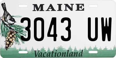 ME license plate 3043UW