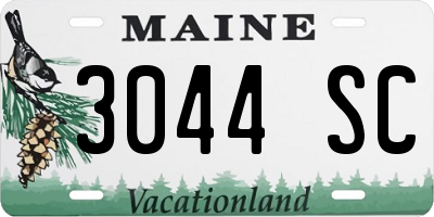 ME license plate 3044SC