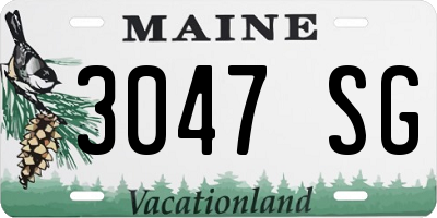 ME license plate 3047SG