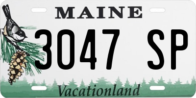 ME license plate 3047SP