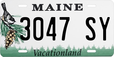 ME license plate 3047SY