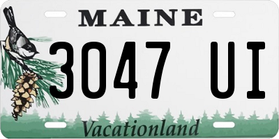 ME license plate 3047UI