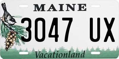 ME license plate 3047UX