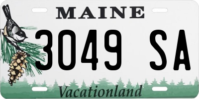 ME license plate 3049SA