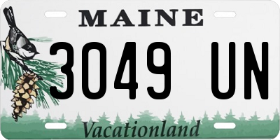 ME license plate 3049UN
