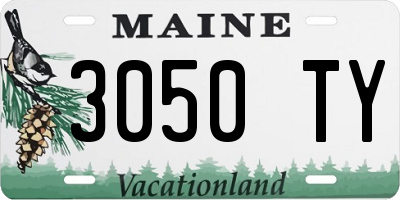 ME license plate 3050TY