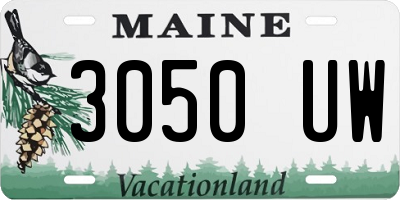 ME license plate 3050UW