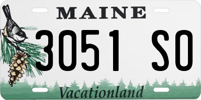 ME license plate 3051SO