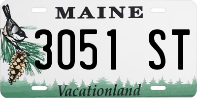 ME license plate 3051ST