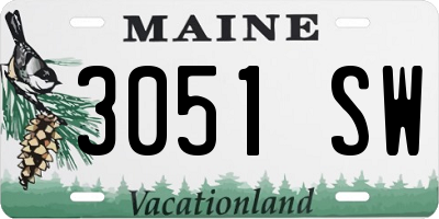 ME license plate 3051SW