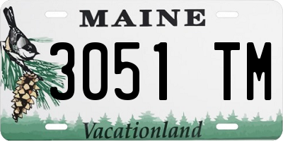 ME license plate 3051TM