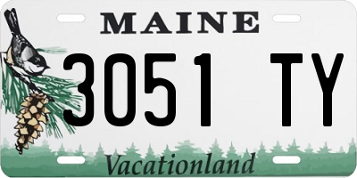 ME license plate 3051TY
