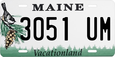 ME license plate 3051UM