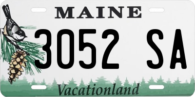 ME license plate 3052SA