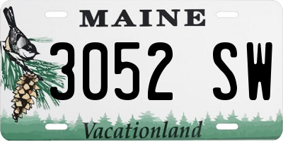 ME license plate 3052SW