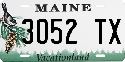 ME license plate 3052TX