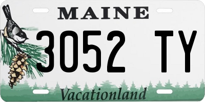 ME license plate 3052TY