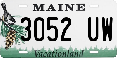 ME license plate 3052UW