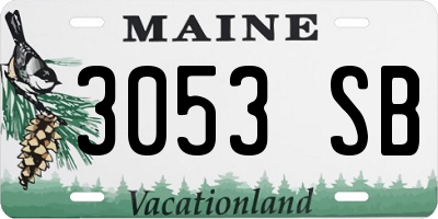 ME license plate 3053SB