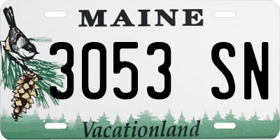 ME license plate 3053SN