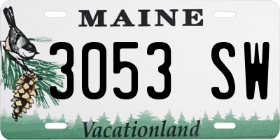 ME license plate 3053SW