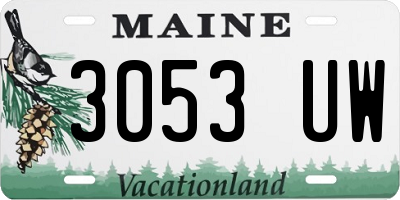 ME license plate 3053UW