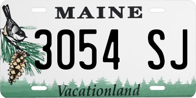 ME license plate 3054SJ