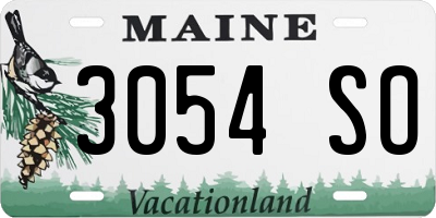 ME license plate 3054SO