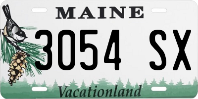 ME license plate 3054SX