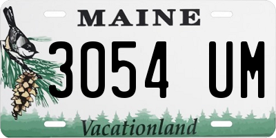 ME license plate 3054UM