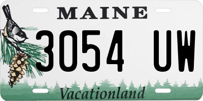 ME license plate 3054UW