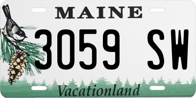 ME license plate 3059SW