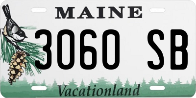 ME license plate 3060SB