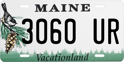 ME license plate 3060UR