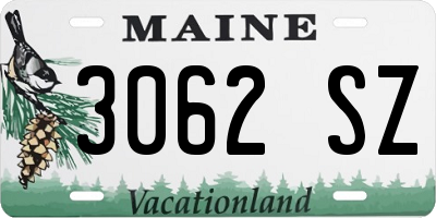 ME license plate 3062SZ