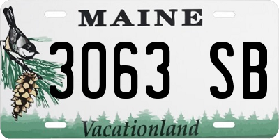 ME license plate 3063SB