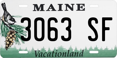 ME license plate 3063SF