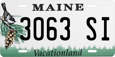 ME license plate 3063SI