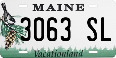 ME license plate 3063SL