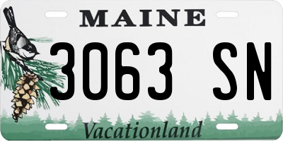 ME license plate 3063SN
