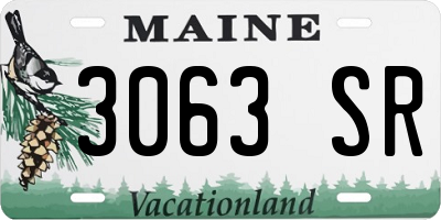ME license plate 3063SR