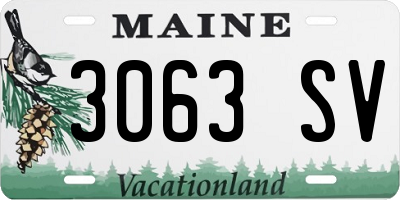 ME license plate 3063SV