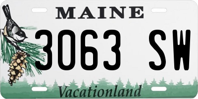 ME license plate 3063SW