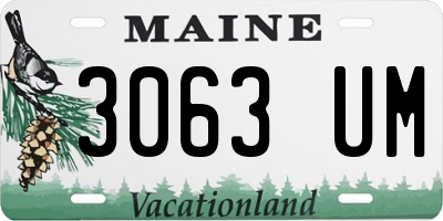 ME license plate 3063UM