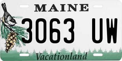 ME license plate 3063UW