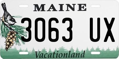 ME license plate 3063UX