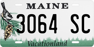 ME license plate 3064SC