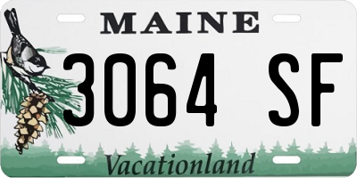 ME license plate 3064SF