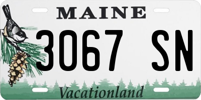 ME license plate 3067SN