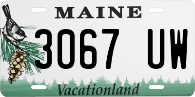 ME license plate 3067UW